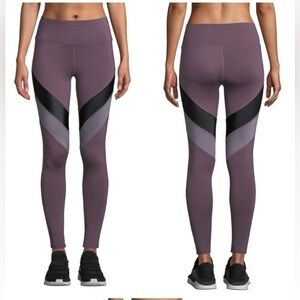 BCBG MaxAzria NWT High‎ Waist Performance Leggings Purple Grey Black L